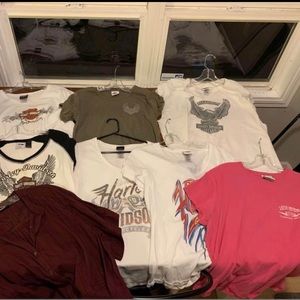 Lot of 9 Harley-Davidson brand womens shirts